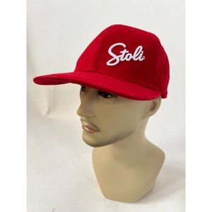 Stoli Embroidered logo Cap  One Size Red  Cotton  New